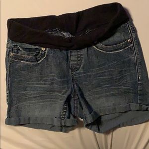 Maternity jean shorts